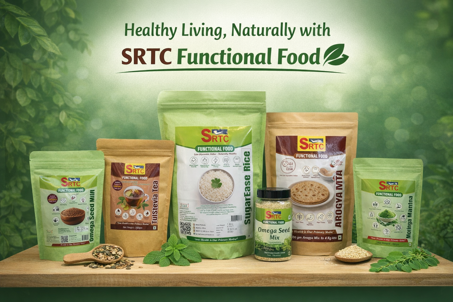 FREE SAMPLE Pouches - Arogya Mix, SugarEase Rice, Moringa Mantra, Omega Seed, Tulstevia Tea (Limited to 1 set only)